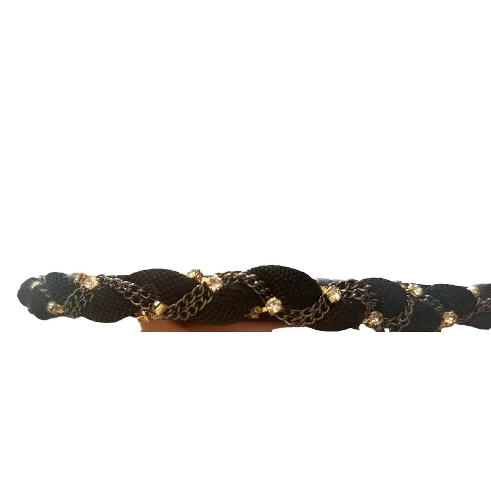 Scunci Headband Chain & Crystal Black Styling Hair Band‎ Lot Of 3 Elegant! New!